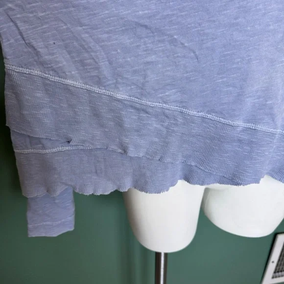 Wilt Made In USA Medium Light Dusty Blue Shirt Long Sleeve Flowy Tiered Top - Picture 4 of 8